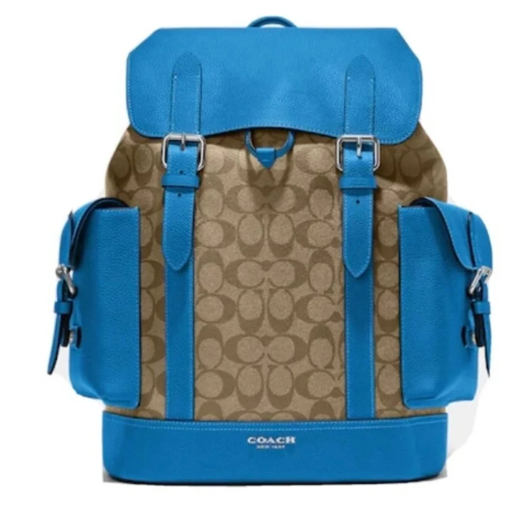 Coach Hudson Men's Blue and‎ Brown Backpack. NWT